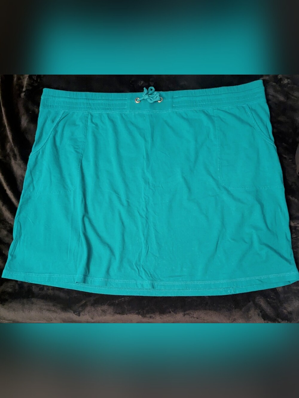 Merona Teal Drawstring Skirt - Women Plus Size 3X - Picture 2 of 6